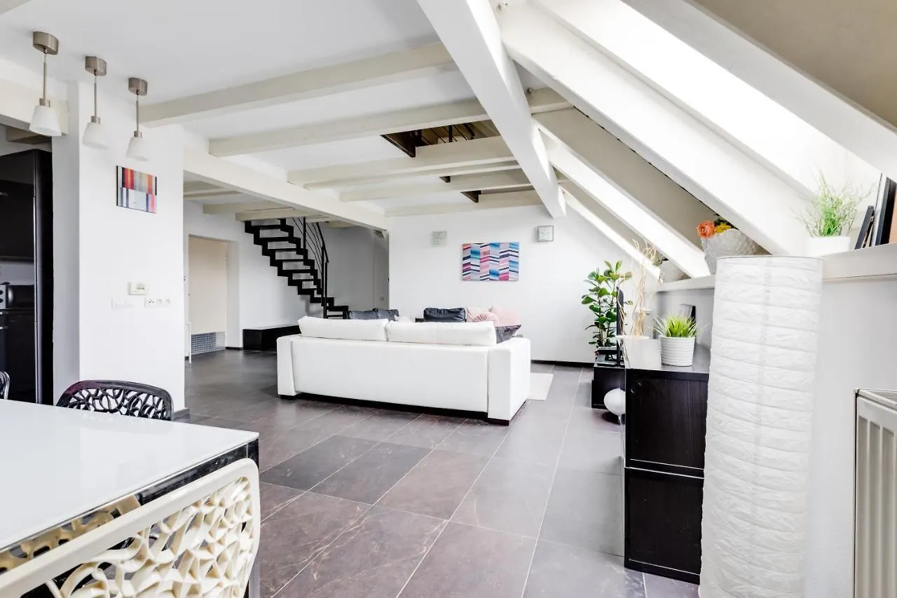 Spacious Stylish Attic In The Heart Of The Center - Karlovo براغ شقة